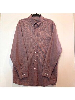 Daniel Cremieux Signature Collection Button Down Maroon Long Sleeve Shirt Casual